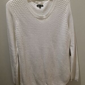 Lety & Me Cozy White Knit Sweater